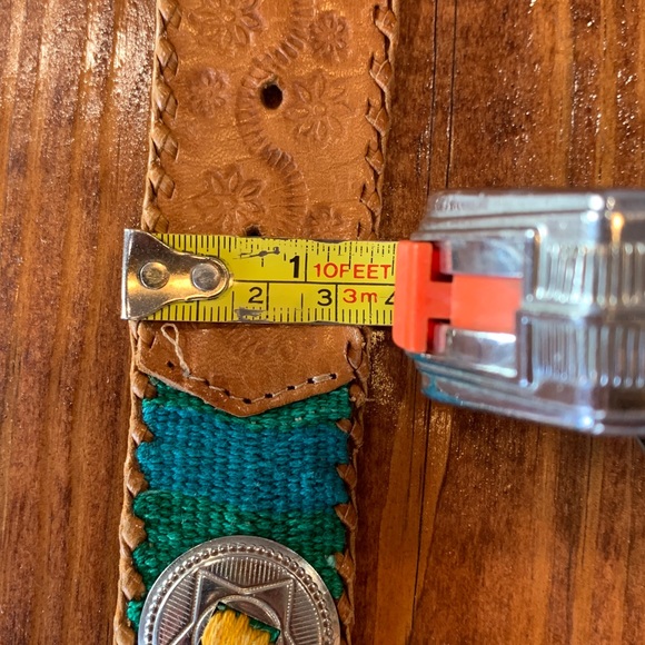 Vintage Guatemalan Woven Leather Concho Belt - Picture 17 of 17
